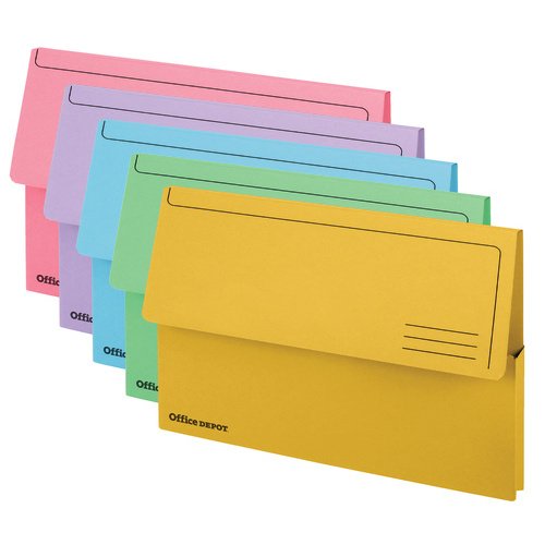 Office Depot Document Wallet Folio Pressboard 35.4 (W) x 3.2 (D) x 24 (H) cm Assorted Pack of 10