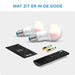 WiZ Colors - LED light bulb - shape: A60 - E27 - 8 W (equivalent 60 W) - 16 million colours - 2200-6500 K (pack of 2)