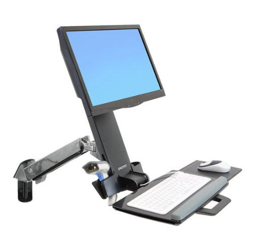 Ergotron StyleView Sit-Stand Combo Arm - Mounting kit (articulating arm, wall track mount) for LCD display / keyboard / mouse / bar code scanner (Lift and Pivot) - plastic, aluminium - screen size: up to 24"