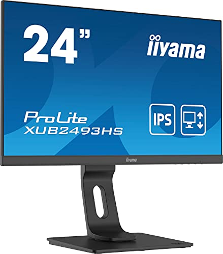 iiyama ProLite XUB2493HS-B4 - LED monitor - 24" (23.8" viewable) - 1920 x 1080 Full HD (1080p) @ 75 Hz - IPS - 250 cd/m² - 1000:1 - 4 ms - HDMI, VGA, DisplayPort - speakers - matte black