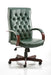 Chesterfield Executive Chair Green Leather