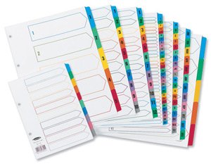 Best Value Concord 1-5 A4 White With Multi-Colour Index Tabs 00201/CS2#