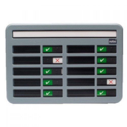 Best Value Nobo In/Out Board with 10 Name Capacity Grey (340x230 mm)