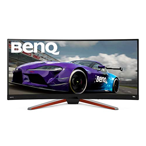 BenQ Mobiuz EX3415R - LED monitor - curved - 34" - 3440 x 1440 QHD @ 144 Hz - IPS - 400 cd/m - 1000:1 - DisplayHDR 400 - 1 ms - 2xHDMI, DisplayPort - speakers with subwoofer - metallic grey