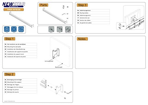 NewStar FPMA-WTB100 - Wall mount for 3 LCD displays - silver - screen size: 10"-24"