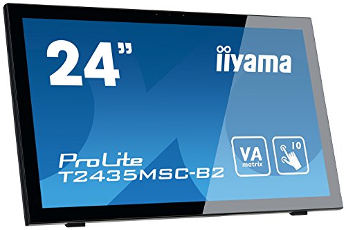 iiyama ProLite T2435MSC-B2 - LED monitor - 24" (23.6" viewable) - touchscreen - 1920 x 1080 Full HD (1080p) @ 60 Hz - VA - 250 cd/m - 3000:1 - 6 ms - HDMI, DVI-D, DisplayPort - speakers - black