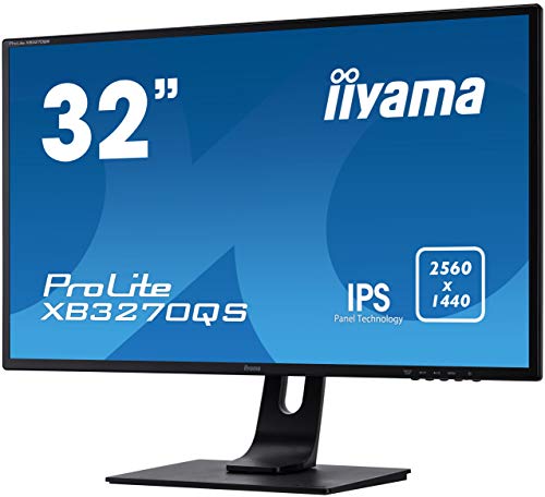 iiyama ProLite XB3270QS-B1 - LED monitor - 32" (31.5" viewable) - 2560 x 1440 WQHD @ 60 Hz - IPS - 300 cd/m - 1200:1 - 4 ms - HDMI, DVI, DisplayPort - speakers - black