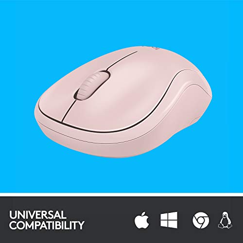 Logitech M220 Silent - Mouse - right and left-handed - optical - 3 buttons - wireless - 2.4 GHz - USB wireless receiver - rose