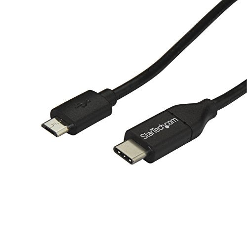 StarTech.com USB C to Micro USB Cable 2m 6ft - USB-C to Micro USB Charge Cable - USB 2.0 Type C to Micro B - Thunderbolt 3 Compatible (USB2CUB2M)