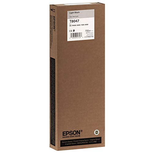 Epson T804700 - 700 ml - light black - original - ink cartridge - for SureColor SC-P6000, SC-P7000, SC-P7000V, SC-P8000, SC-P9000, SC-P9000V