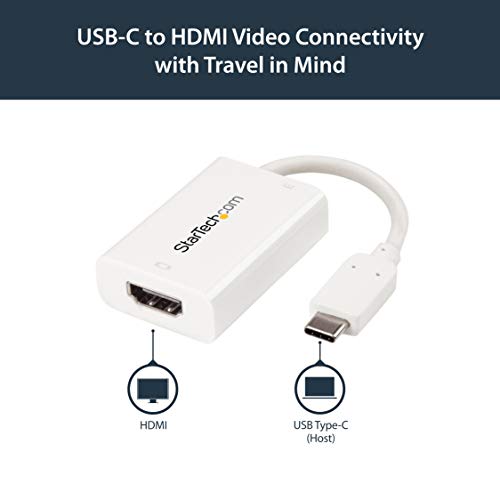 StarTech.com USB C to HDMI Adapter  4k 60hz  Thunderbolt 3 Compatible  Power Delivery  USB C Adapter  USB-C to HDMI (CDP2HDUCPW)