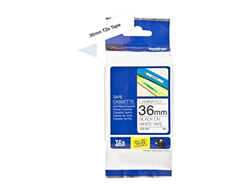 Best Value Brother TZe-261 Labelling Tape Cassette, 36 mm (W) x 8 m (L), Laminated, Brother Genuine Supplies - Black on White