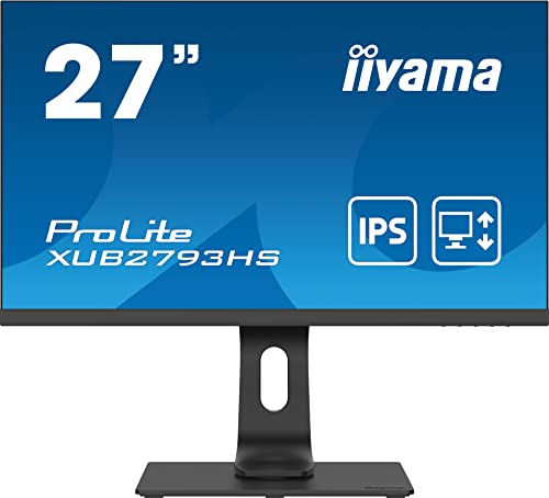 iiyama ProLite XUB2793HS-B4 - LED monitor - 27" - 1920 x 1080 Full HD (1080p) @ 75 Hz - IPS - 300 cd/m² - 1000:1 - 4 ms - HDMI, VGA, DisplayPort - speakers - matte black