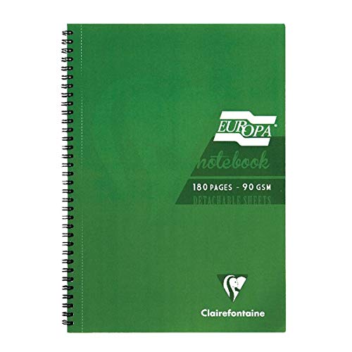 Best Value A5 Notebook, 180 Pages, Green, Pack of 5