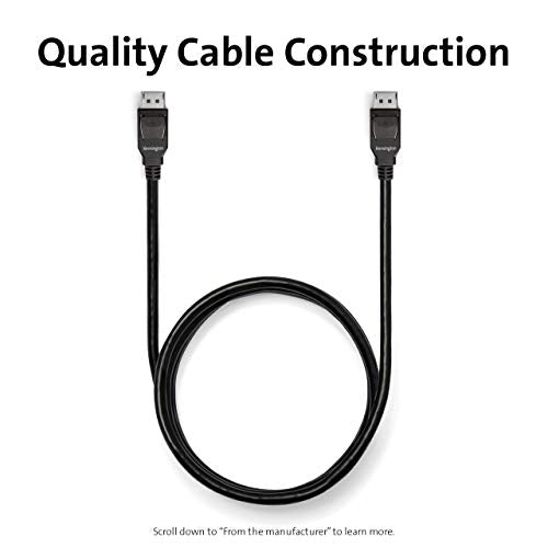 Kensington DisplayPort 1.4 (M/M) Cable, 6ft - DisplayPort cable - DisplayPort (M) latched to DisplayPort (M) latched - DisplayPort 1.4 - 1.83 m - 8K support - black