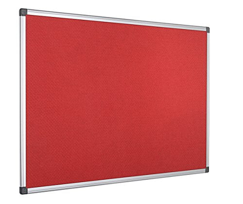 Best Value Bi-Office Notice Board Maya, Red Felt, Aluminium Frame, 90 x 60 cm