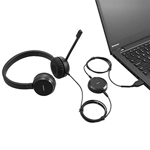 Lenovo Pro Wired Stereo VOIP Headset - Headset - on-ear - wired - black - for ThinkCentre M90, ThinkPad E14 Gen 3, L14 Gen 2, L15 Gen 2, P14s Gen 2, V50t Gen 2 13