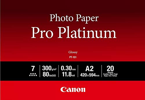 Canon Pro Platinum PT-101 - High-glossy - 300 micron - A2 (420 x 594 mm) - 300 g/m - 20 sheet(s) photo paper