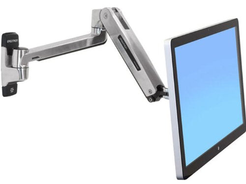 Ergotron LX HD Sit-Stand Wall Mount LCD Arm - Wall mount for LCD display - aluminium - polished aluminium - screen size: up to 46"