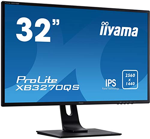 iiyama ProLite XB3270QS-B1 - LED monitor - 32" (31.5" viewable) - 2560 x 1440 WQHD @ 60 Hz - IPS - 300 cd/m - 1200:1 - 4 ms - HDMI, DVI, DisplayPort - speakers - black