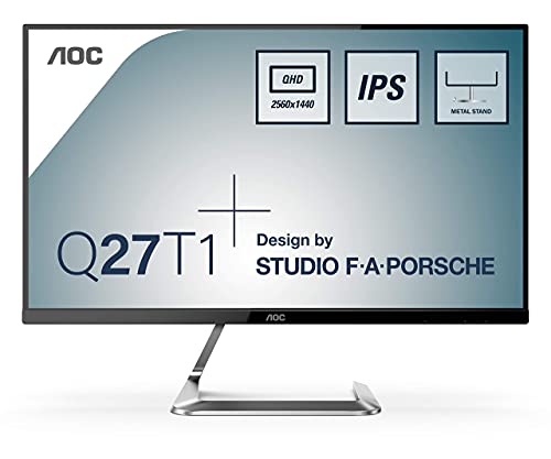 AOC Q27T1 - LED monitor - 27" - 2560 x 1440 WQHD @ 60 Hz - IPS - 350 cd/m - 1000:1 - 5 ms - 2xHDMI, DisplayPort - silver