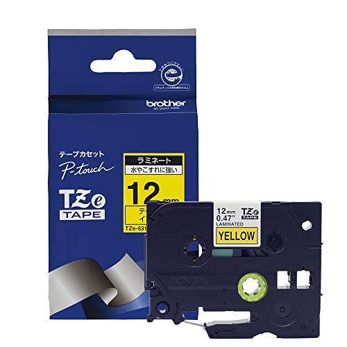 Best Value Brother TZe-631 Labelling Tape Cassette, 12 mm (W) x 8 m (L), Laminated, Brother Genuine Supplies - Black on Yellow