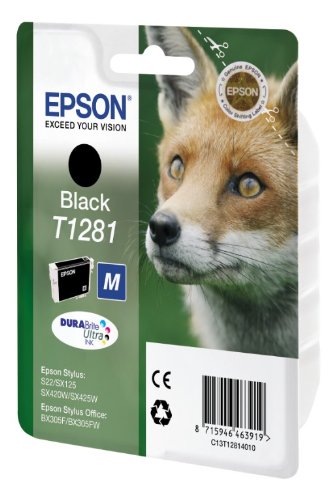 Epson T1281 - 5.9 ml - M size - black - original - blister - ink cartridge - for Stylus S22, SX130, SX230, SX235, SX430, SX435, SX438, SX440, SX445, Stylus Office BX305