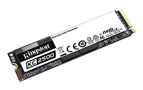 Kingston KC2500 - Solid state drive - encrypted - 250 GB - internal - M.2 2280 - PCI Express 3.0 x4 (NVMe) - 256-bit AES-XTS - Self-Encrypting Drive (SED), TCG Opal Encryption 2.0 -