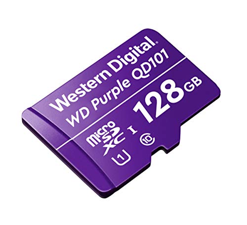 WD Purple SC QD101 WDD128G1P0C - Flash memory card - 128 GB - UHS-I U1 / Class10 - microSDXC UHS-I - purple