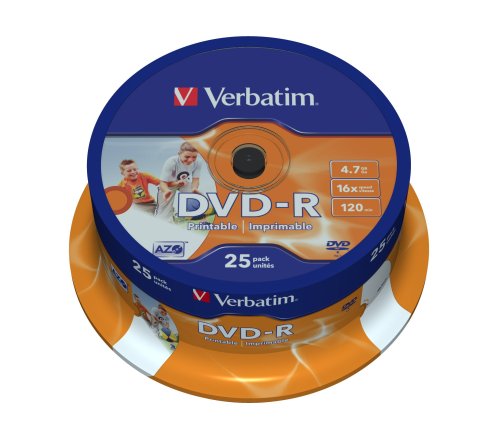 Best Value Verbatim 43538 16x Wide Printable DVD-R - Spindle 25 Pack