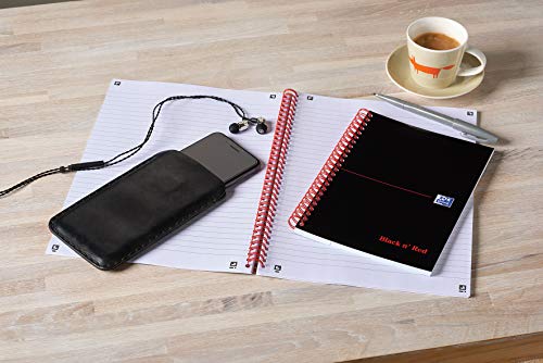 Oxford Black N Red A5 Card Cover Wirebound Notebook Ruled 100 Page