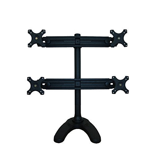 NewStar Tilt/Turn/Rotate Quad Desk Stand for four 19-30" Monitor Screens, Height Adjustable - Black - Stand for 4 LCD displays - black - screen size: 19"-30" - desktop