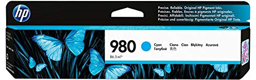 HP 980 - D8J07A - 1 x Cyan - Ink cartridge - For Officejet Enterprise Color Flow X585z, X555dn, X555xh, X585dn, X585f