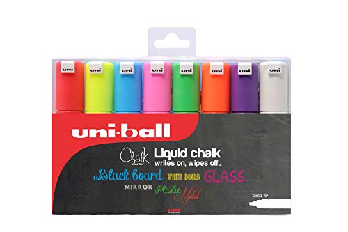 Best Value Uni-Ball F804808 CHALK PWE-8K ASSORTED WLT 8 MARKER CHISEL TIP (8.0mm)