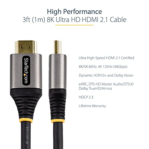 StarTech 1m Ultra High Speed Certified 4K 8K HDMI 2.1 Cable