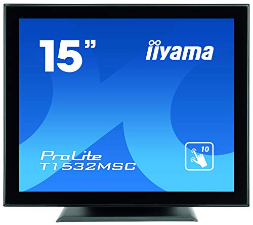 iiyama ProLite T1532MSC-B5AG - LED monitor - 15" - touchscreen - 1024 x 768 @ 75 Hz - TN - 370 cd/m - 700:1 - 8 ms - HDMI, VGA, DisplayPort - speakers - black