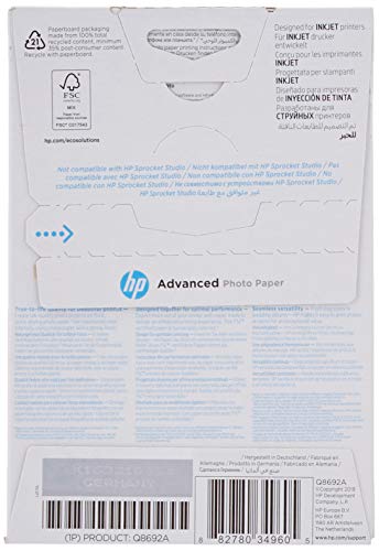 HP Advanced Glossy Photo Paper - Glossy photo paper - 100 x 150 mm - 250 g/m2 - 100 sheet(s)