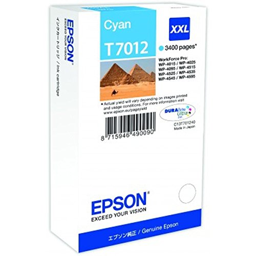 Epson T7012 - XXL size - cyan - original - blister - ink cartridge - for WorkForce Pro WP-4015 DN, WP-4095 DN, WP-4515 DN, WP-4525 DNF, WP-4595 DNF