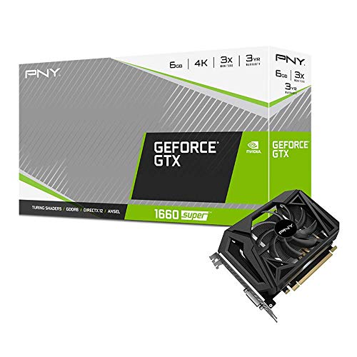 PNY GeForce GTX 1660 SUPER Single Fan - Graphics card - GF GTX 1660 SUPER - 6 GB GDDR6 - PCIe 3.0 x16 - DVI, HDMI, DisplayPort