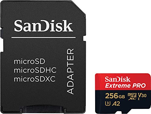 SanDisk Extreme Pro - Flash memory card - 256 GB - A2 / Video Class V30 / UHS-I U3 / Class10 - microSDXC UHS-I