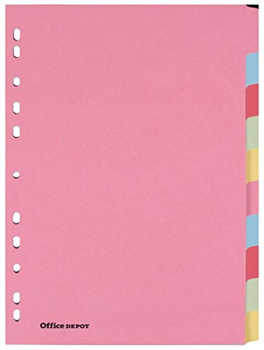 Best Value punched Dividers A4 10 Part Multi Colour