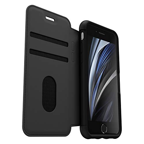 OtterBox Strada Series - Flip cover for mobile phone - leather - shadow - for Apple iPhone 7, 8, SE (2nd generation)