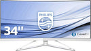 Best Value Philips 349X7FJEW 34-Inch HDMI Curved FreeSync WQHD Height Adjust Monitor with USB Speakers - White