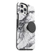 OtterBox Otter + Pop Symmetry Series - Back cover for mobile phone - polycarbonate, synthetic rubber - white marble graphic - for Apple iPhone 12 Pro Max