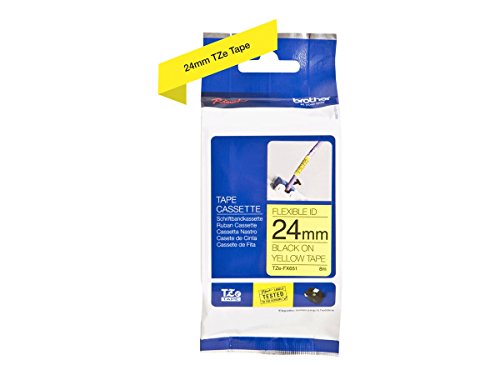 Brother TZe-FX651 - Black on yellow - Roll (2.4 cm x 8 m) 1 roll(s) flexible tape - for Brother PT-D600, P-Touch PT-3600, D600, D800, E550, P750, P900, P950, P-Touch EDGE PT-P750