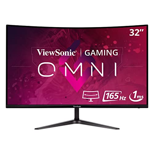 Viewsonic VX3218-PC-MHD - Gaming - LED monitor - curved - 32" (31.5" viewable) - 1920 x 1080 Full HD (1080p) @ 165 Hz - VA - 300 cd/m? - 4000:1 - 1 ms - 2xHDMI, DisplayPort - speakers