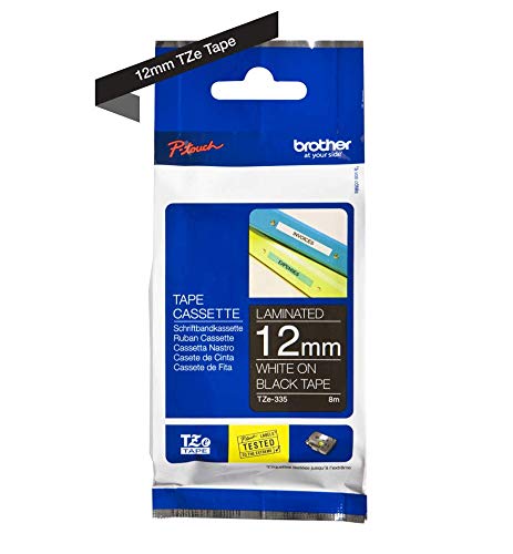 Brother TZe-335 - Standard adhesive - white on black - Roll (1.2 cm x 8 m) 1 roll(s) laminated tape - for Brother PT-D210, D600, H110, P-Touch PT-1005, 1880, E800, H110, P-Touch Cube Plus PT-P710