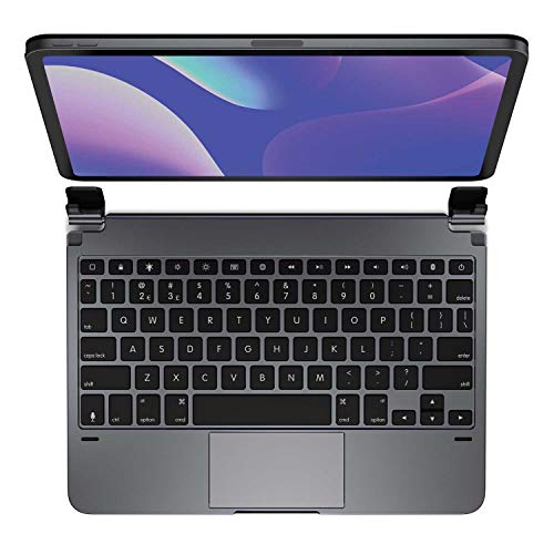 Brydge Pro Plus 11 Inch QWERTY English Bluetooth Wireless Keyboard with Trackpad for Apple iPad Pro Backlit Keys App Expose Included Protection