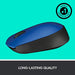 Logitech M171 - Mouse - right and left-handed - wireless - 2.4 GHz - USB wireless receiver - black, blue