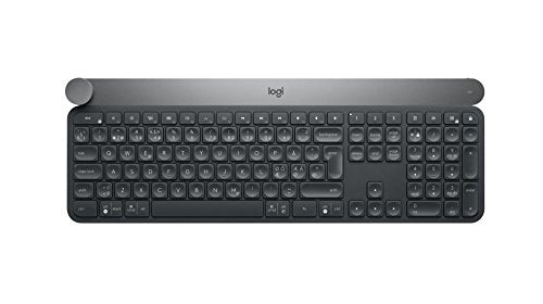 Logitech Craft Advanced with Creative Input Dial - Keyboard - backlit - Bluetooth, 2.4 GHz - UK